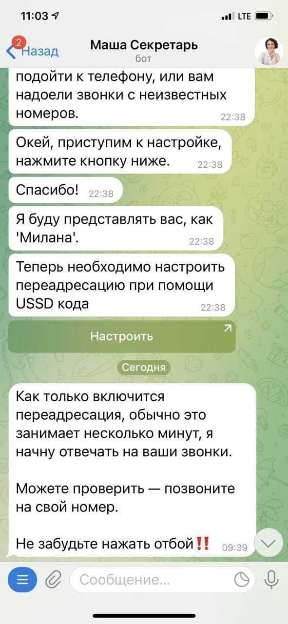 Подключить помощника Машу можно, следуя ее инструкциям в Telegram