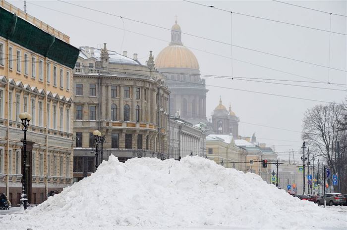 зима со снегом в петербурге