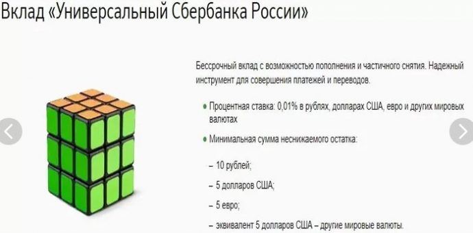 валютный вклад универсальный сбербанка россии